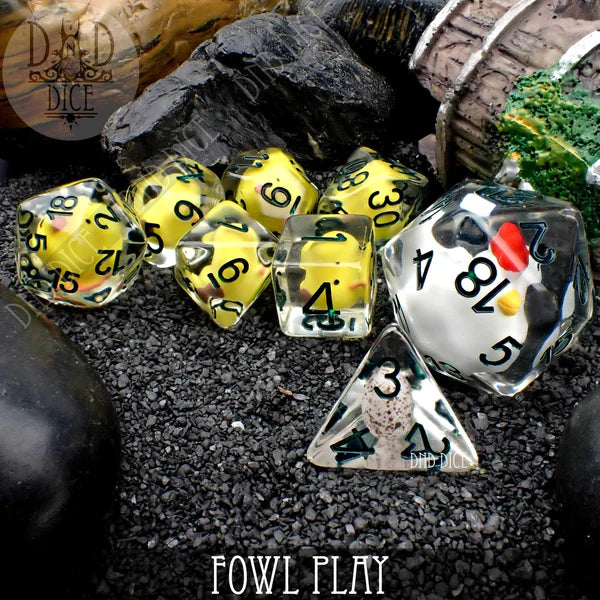 DND Dice Poly 8 Dice Set: Fowl Play | Dragon's Lair Comics and Fantasy Houston TX