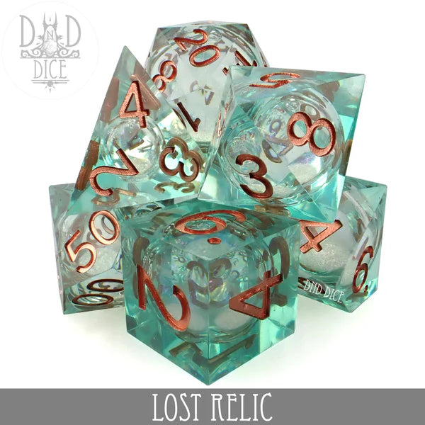 DND Dice Poly 7 Dice Set: Lost Relic Liquid Core | Dragon's Lair Comics and Fantasy Houston TX