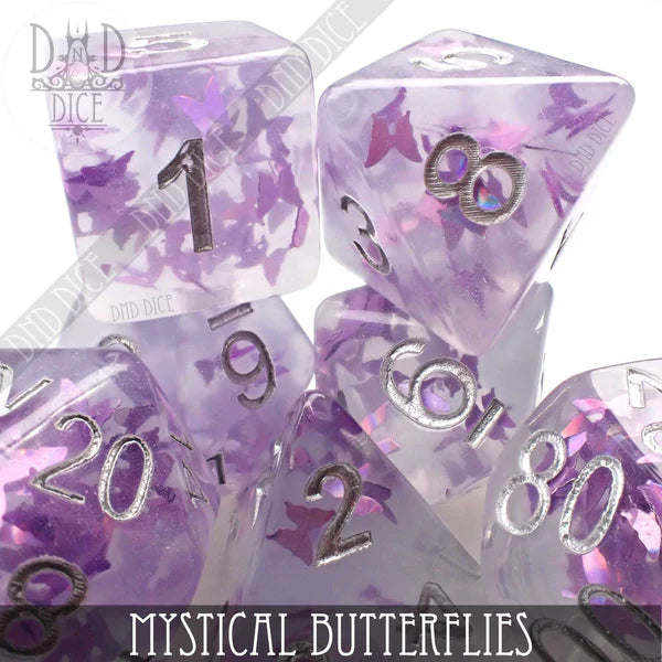 DND Dice Poly 7 Dice Set: Mytical Butterflies | Dragon's Lair Comics and Fantasy Houston TX