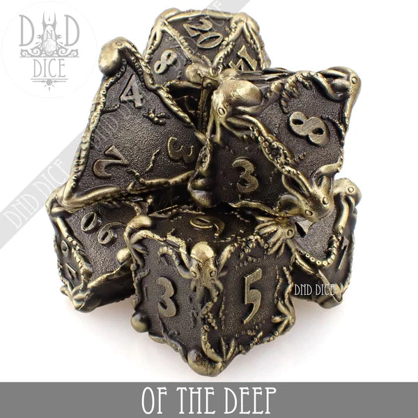 DND Dice Poly 7 Metal Dice Set: Of the Deep | Dragon's Lair Comics and Fantasy Houston TX