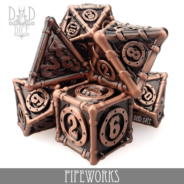 DND Dice Poly 7 Metal Dice Set: Pipeworks | Dragon's Lair Comics and Fantasy Houston TX