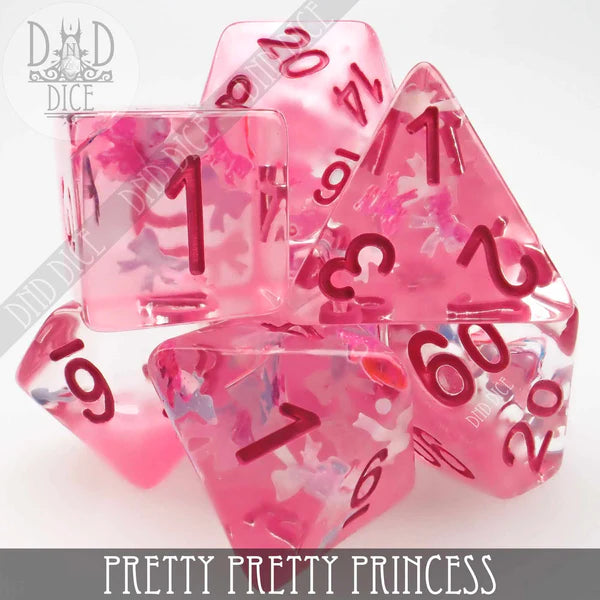 DND Dice Poly 7 Dice Set: Pretty Pretty Princess | Dragon's Lair Comics and Fantasy Houston TX