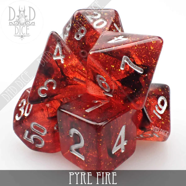 DND Dice Poly 7 Dice Set: Pyre Fire | Dragon's Lair Comics and Fantasy Houston TX