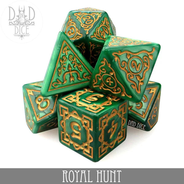 DND Dice Poly 7 Dice Set: Royal Hunt | Dragon's Lair Comics and Fantasy Houston TX