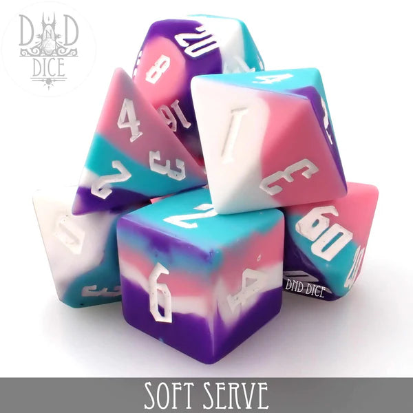 DND Dice Poly 7 Dice Set: Soft Serve (Silicone) | Dragon's Lair Comics and Fantasy Houston TX