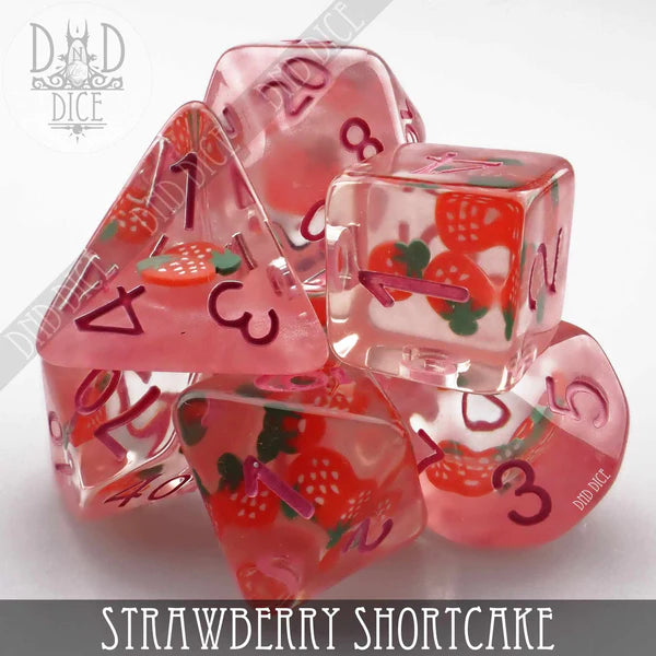 DND Dice Poly 7 Dice Set: Strawberry Shortcake | Dragon's Lair Comics and Fantasy Houston TX