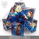 DND Dice Poly 7 Dice Set: Summoner's Circle Handmade | Dragon's Lair Comics and Fantasy Houston TX