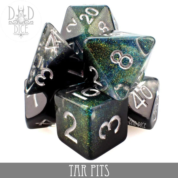 DND Dice Oversized Poly 7 Dice Set: Tar Pits | Dragon's Lair Comics and Fantasy Houston TX