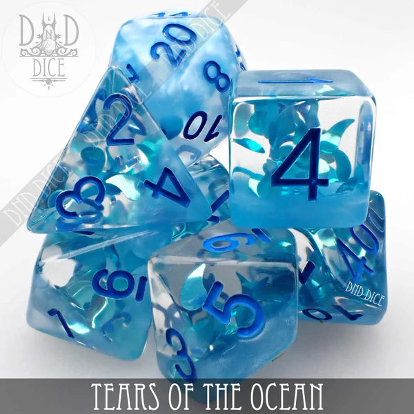 DND Dice Poly 7 Dice Set: Tears of the Ocean | Dragon's Lair Comics and Fantasy Houston TX