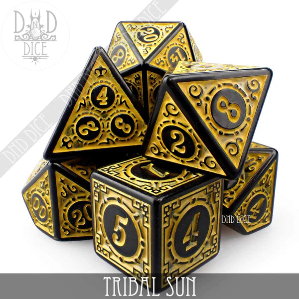 DND Dice Poly 7 Dice Set: Tribal Sun | Dragon's Lair Comics and Fantasy Houston TX