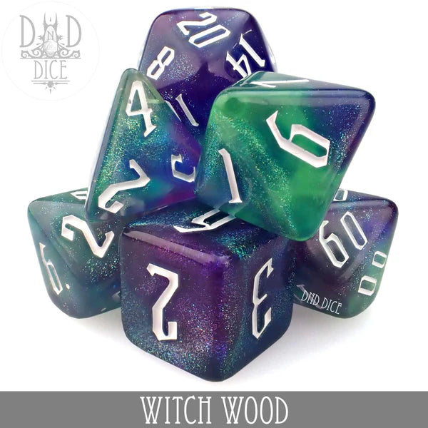 DND Dice Poly 7 Dice Set: Witch Wood | Dragon's Lair Comics and Fantasy Houston TX