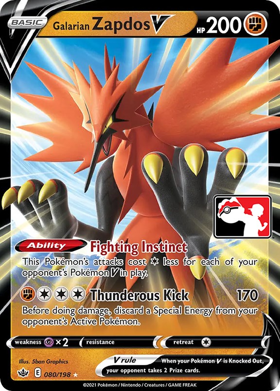 Galarian Zapdos V (080/198) [Prize Pack Series One] | Dragon's Lair Comics and Fantasy Houston TX