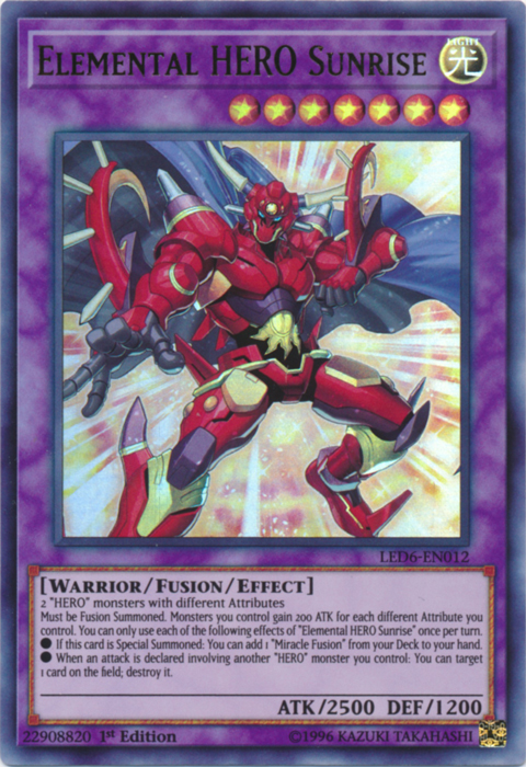 Elemental Hero Sunrise [LED6-EN012] Ultra Rare | Dragon's Lair Comics and Fantasy Houston TX