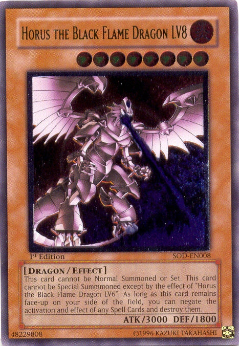 Horus the Black Flame Dragon LV8 [SOD-EN008] Ultimate Rare | Dragon's Lair Comics and Fantasy Houston TX