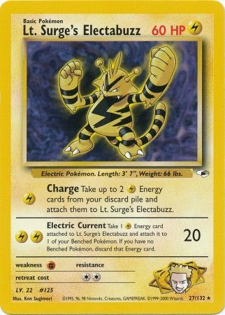 Lt. Surge's Electabuzz (27/132) [Gym Heroes Unlimited] | Dragon's Lair Comics and Fantasy Houston TX