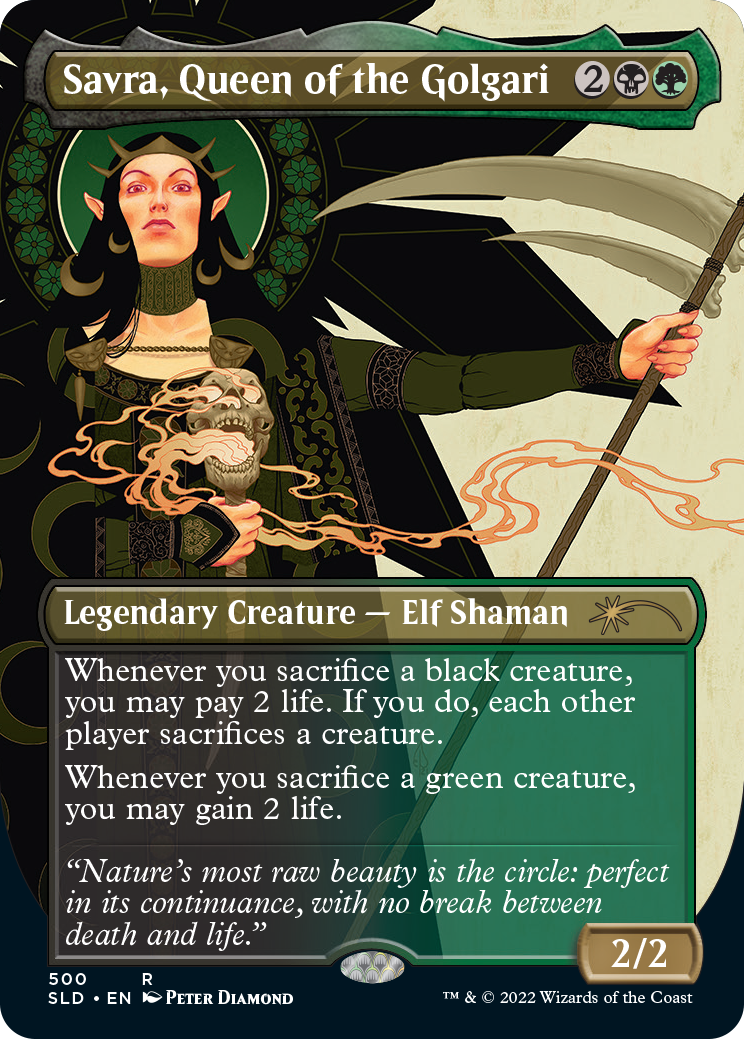 Savra, Queen of the Golgari (Borderless) [Secret Lair Drop Series] | Dragon's Lair Comics and Fantasy Houston TX