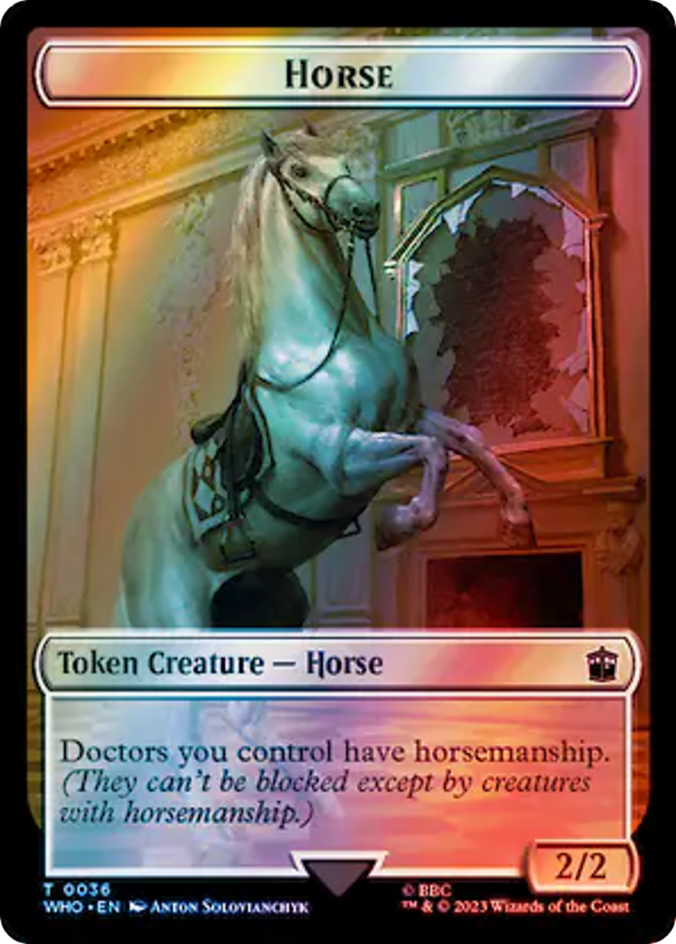 Horse // Clue (0053) Double-Sided Token (Surge Foil) [Doctor Who Tokens] | Dragon's Lair Comics and Fantasy Houston TX