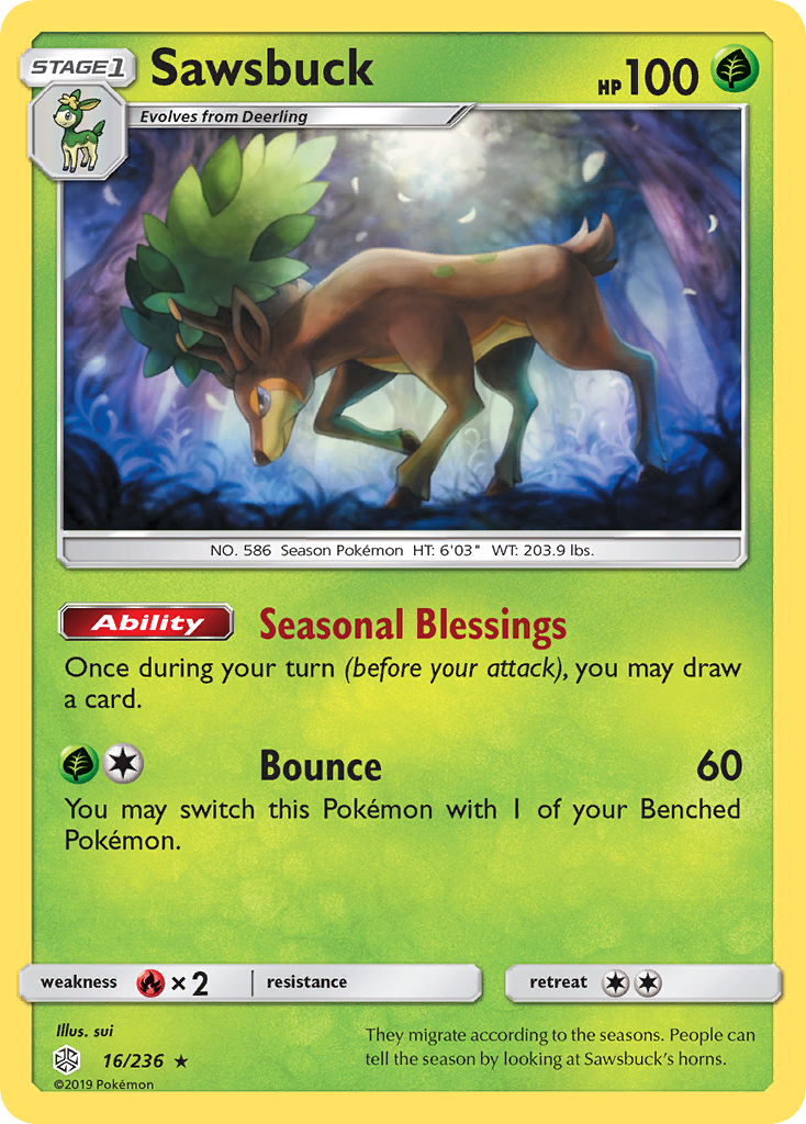 Sawsbuck (16/236) [Sun & Moon: Cosmic Eclipse] | Dragon's Lair Comics and Fantasy Houston TX