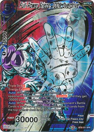 Full-Power Frieza, 100-Percent Overdrive (SPR) (BT9-101) [Universal Onslaught] | Dragon's Lair Comics and Fantasy Houston TX