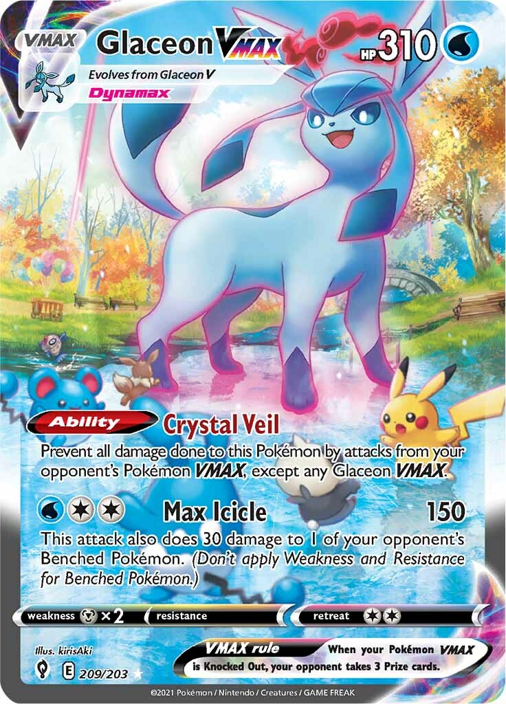 Glaceon VMAX (209/203) [Sword & Shield: Evolving Skies] | Dragon's Lair Comics and Fantasy Houston TX