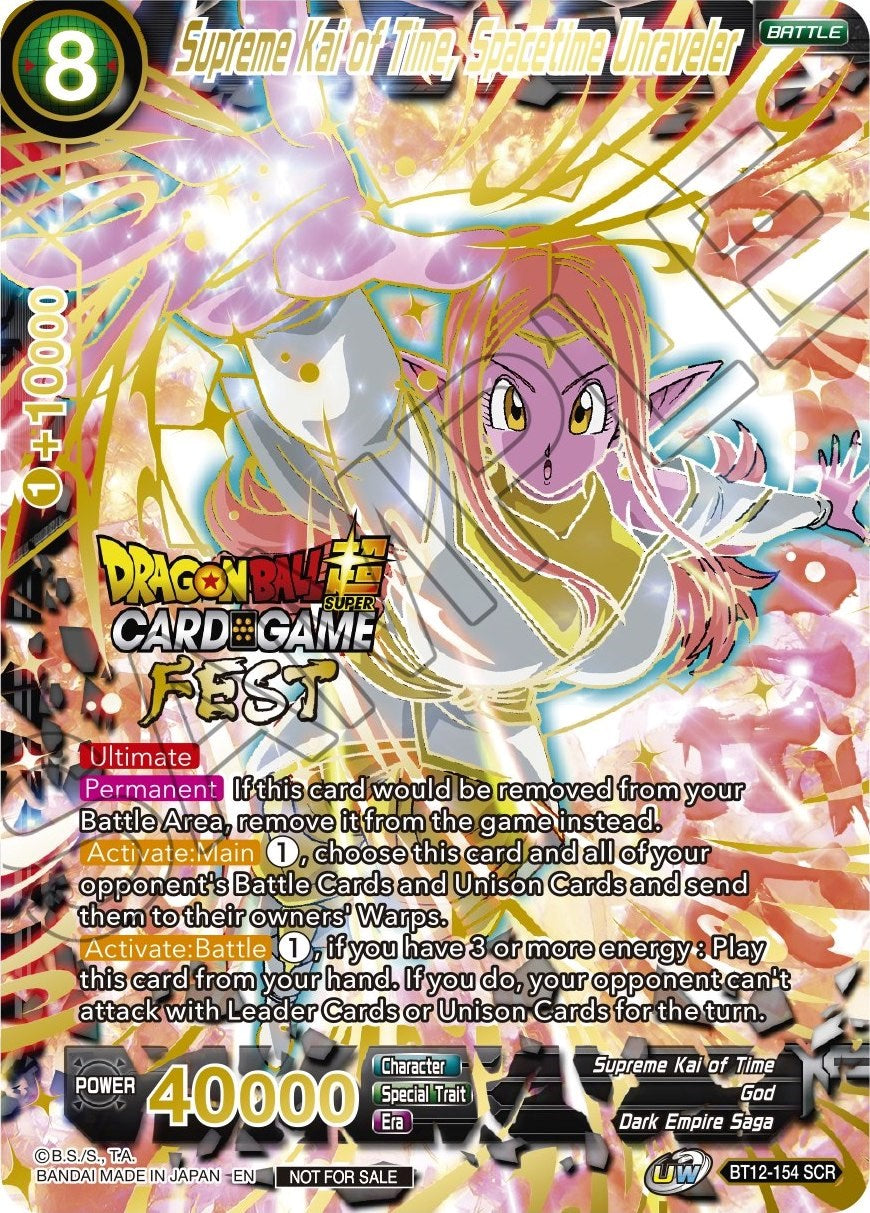 Supreme Kai of Time, Spacetime Unraveler (Card Game Fest 2022 - Winner-Stamped) (BT12-154) [Tournament Promotion Cards] | Dragon's Lair Comics and Fantasy Houston TX