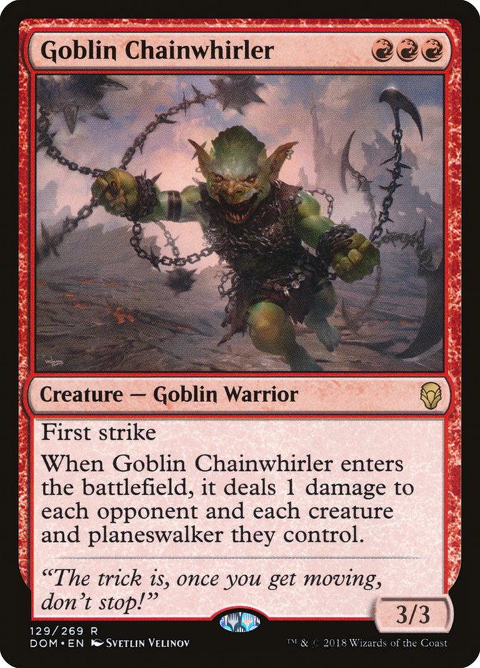 Goblin Chainwhirler [Dominaria] | Dragon's Lair Comics and Fantasy Houston TX