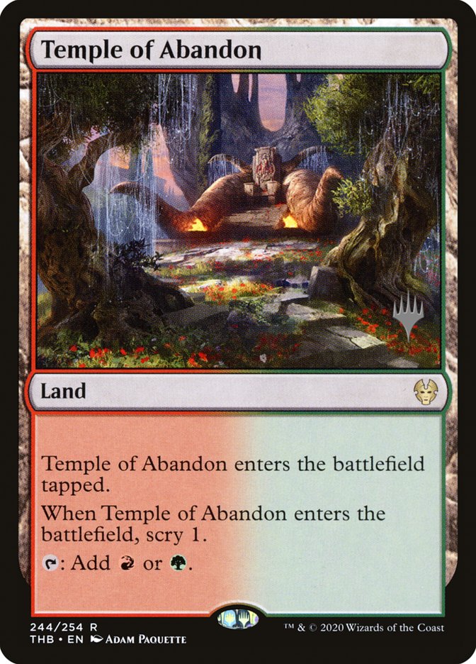 Temple of Abandon (Promo Pack) [Theros Beyond Death Promos] | Dragon's Lair Comics and Fantasy Houston TX