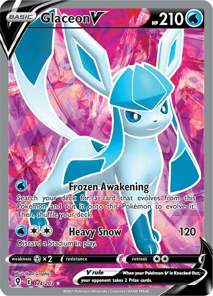 Glaceon V (174/203) [Sword & Shield: Evolving Skies] | Dragon's Lair Comics and Fantasy Houston TX