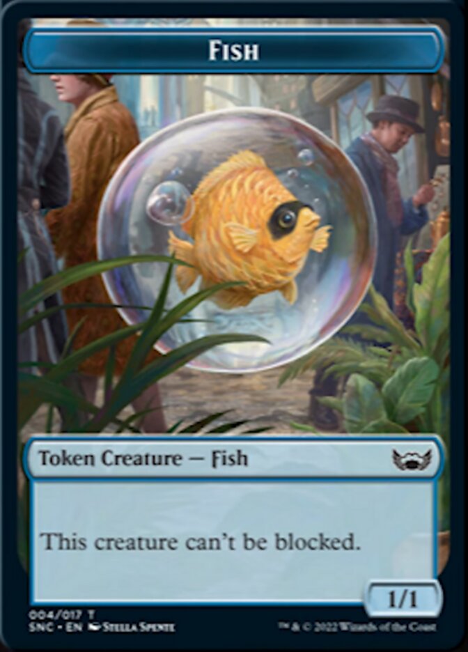 Fish // Citizen Double-Sided Token [Streets of New Capenna Tokens] | Dragon's Lair Comics and Fantasy Houston TX