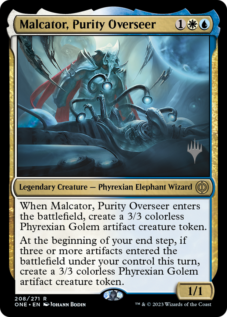 Malcator, Purity Overseer (Promo Pack) [Phyrexia: All Will Be One Promos] | Dragon's Lair Comics and Fantasy Houston TX