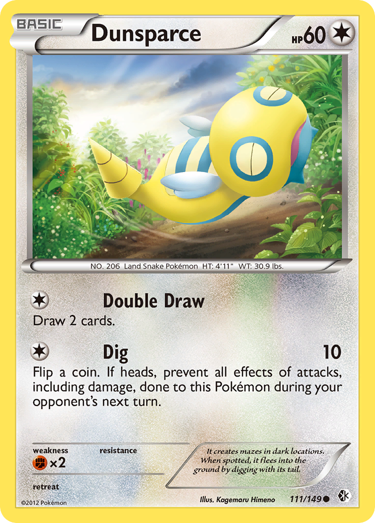 Dunsparce (111/149) [Black & White: Boundaries Crossed] | Dragon's Lair Comics and Fantasy Houston TX