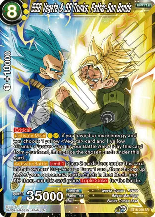 SSB Vegeta & SS Trunks, Father-Son Bonds (BT16-080) [Realm of the Gods] | Dragon's Lair Comics and Fantasy Houston TX