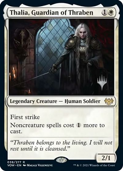 Thalia, Guardian of Thraben (Promo Pack) [Innistrad: Crimson Vow Promos] | Dragon's Lair Comics and Fantasy Houston TX