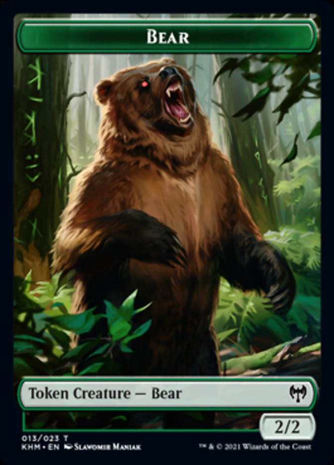 Bear Token [Kaldheim Tokens] | Dragon's Lair Comics and Fantasy Houston TX