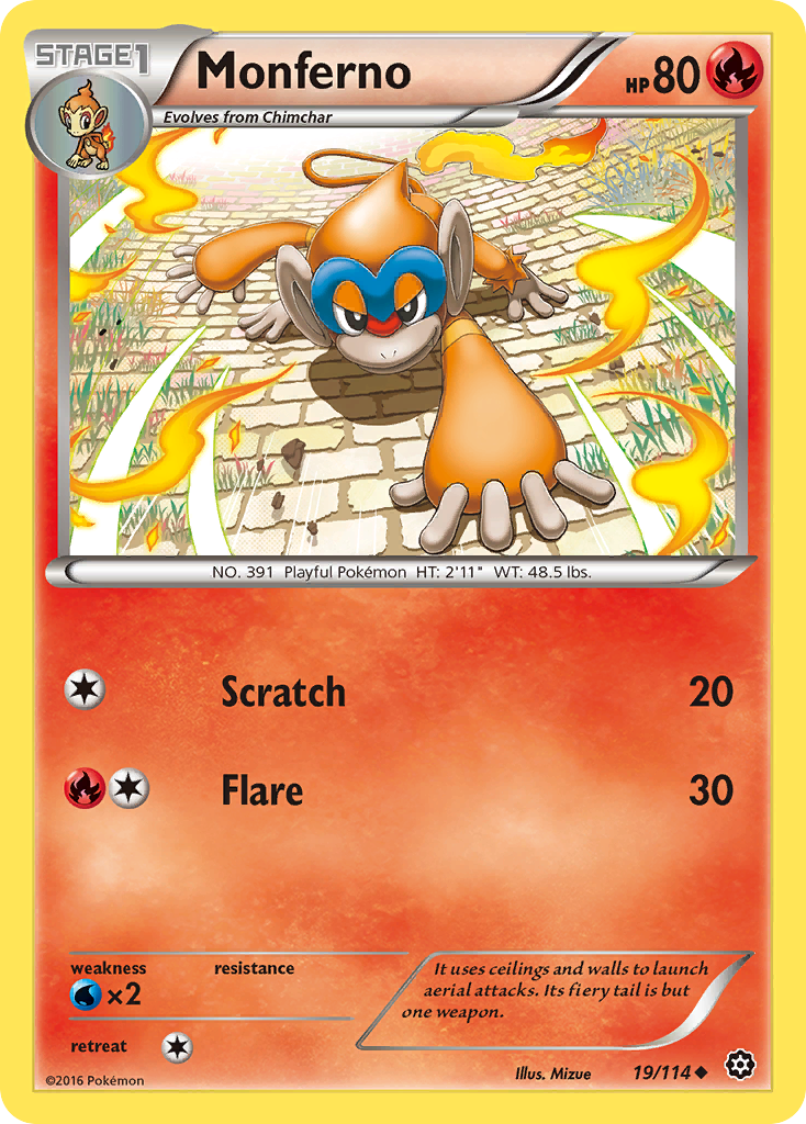 Monferno (19/114) [XY: Steam Siege] | Dragon's Lair Comics and Fantasy Houston TX