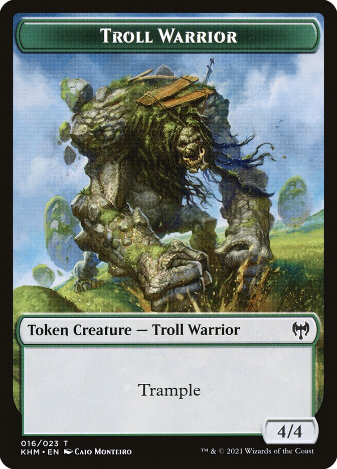 Human Warrior // Troll Warrior Double-Sided Token [Kaldheim Tokens] | Dragon's Lair Comics and Fantasy Houston TX