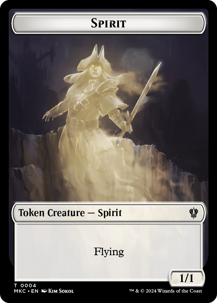 Spirit // Phyrexian Germ Double-Sided Token [Murders at Karlov Manor Commander Tokens] | Dragon's Lair Comics and Fantasy Houston TX