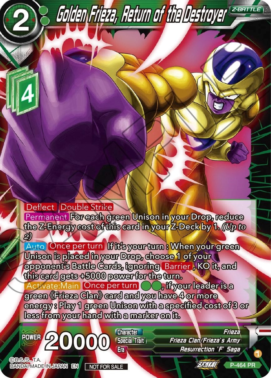 Golden Frieza, Return of the Destroyer (Z03 Dash Pack) (P-464) [Promotion Cards] | Dragon's Lair Comics and Fantasy Houston TX