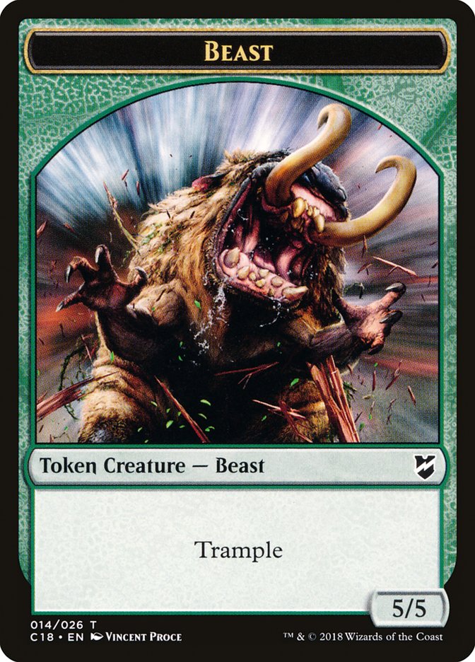 Beast Token (014/026) [Commander 2018 Tokens] | Dragon's Lair Comics and Fantasy Houston TX