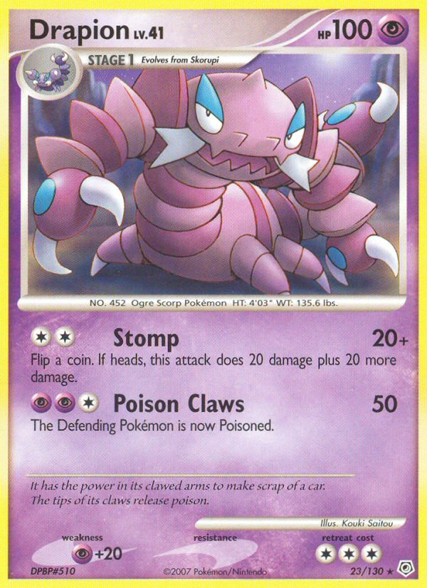 Drapion (23/130) [Diamond & Pearl: Base Set] | Dragon's Lair Comics and Fantasy Houston TX