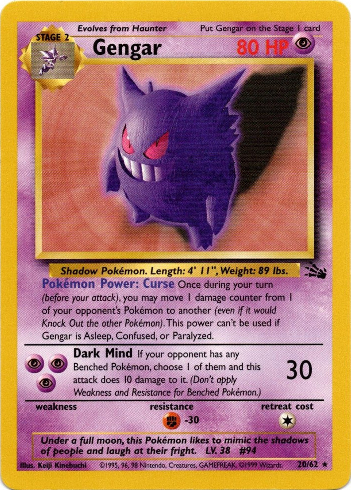 Gengar (20/62) [Fossil Unlimited] | Dragon's Lair Comics and Fantasy Houston TX