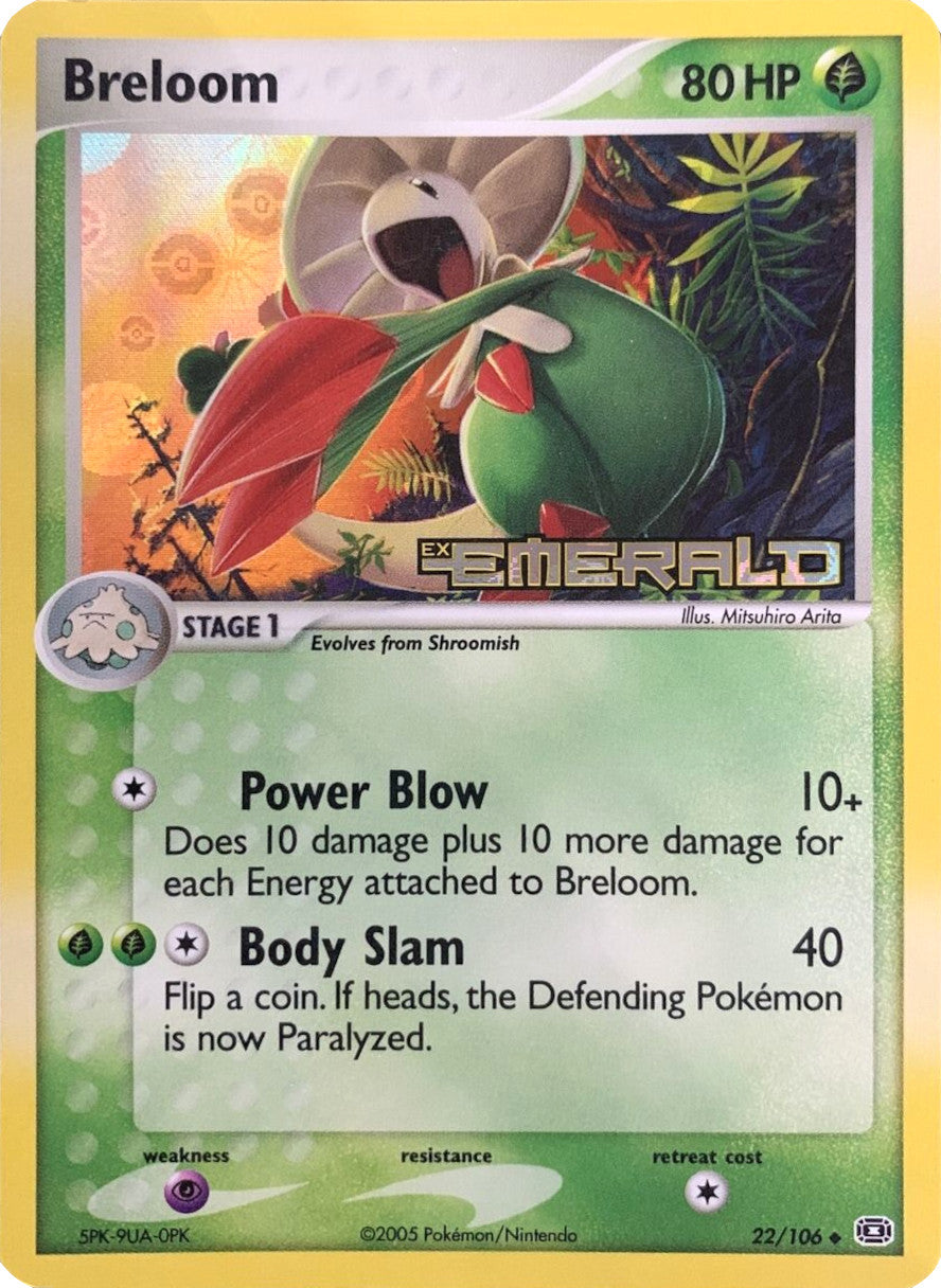 Breloom (22/106) (Stamped) [EX: Emerald] | Dragon's Lair Comics and Fantasy Houston TX