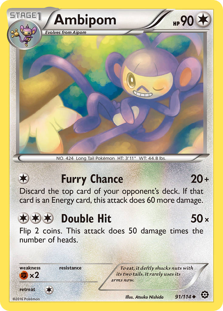 Ambipom (91/114) [XY: Steam Siege] | Dragon's Lair Comics and Fantasy Houston TX