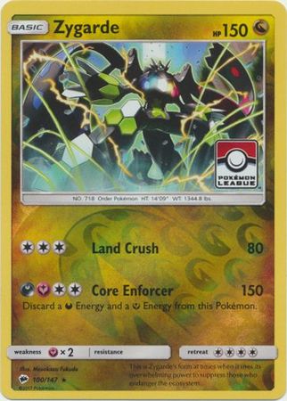 Zygarde (100/147) (League Promo) [Sun & Moon: Burning Shadows] | Dragon's Lair Comics and Fantasy Houston TX