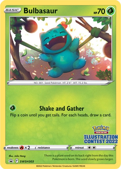 Bulbasaur (SWSH303) (Illustration Contest 2022) [Sword & Shield: Black Star Promos] | Dragon's Lair Comics and Fantasy Houston TX