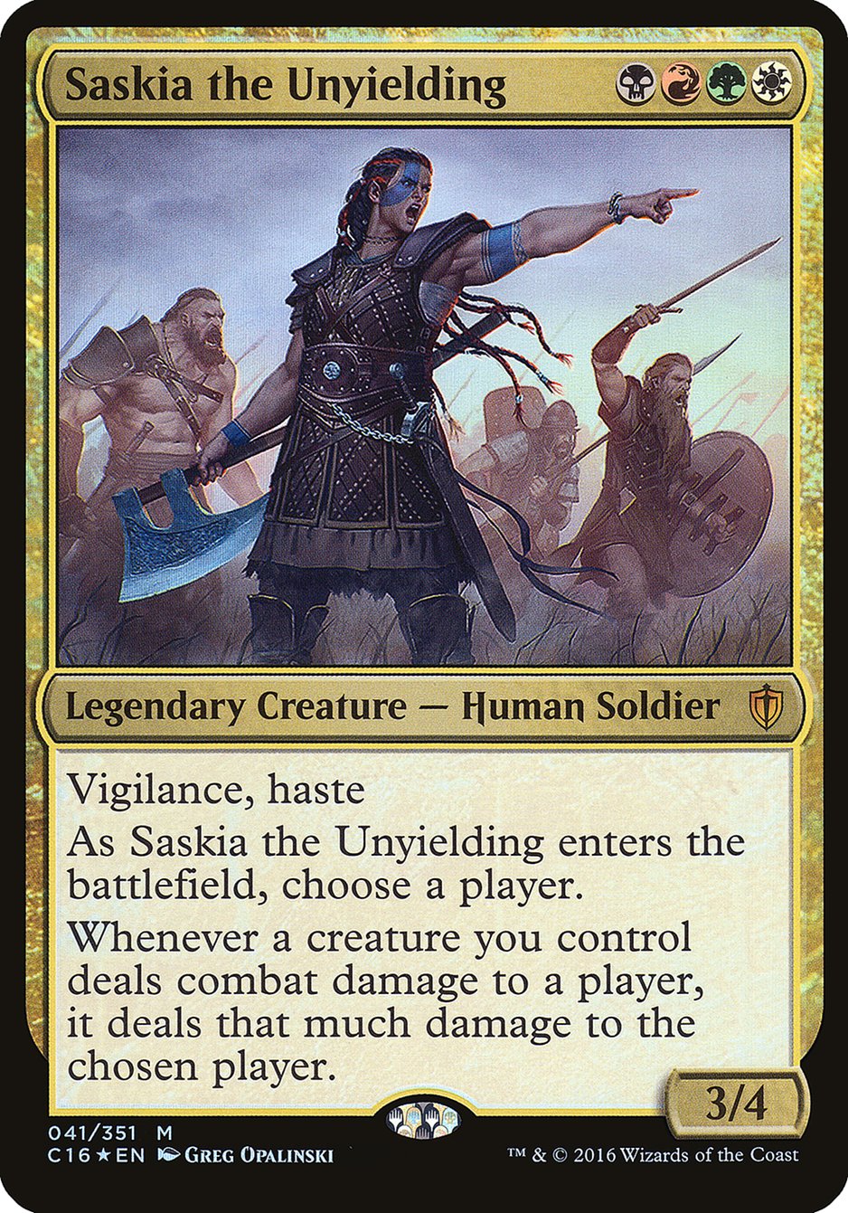 Saskia the Unyielding (Oversized) [Commander 2016 Oversized] | Dragon's Lair Comics and Fantasy Houston TX