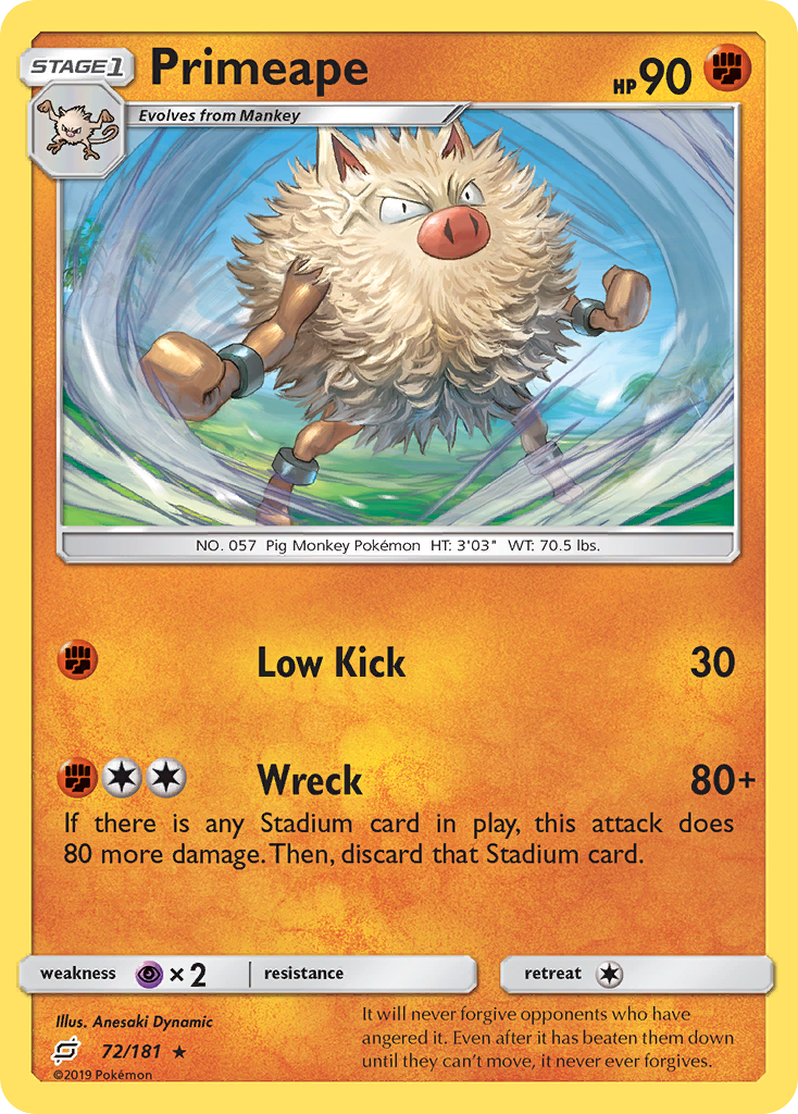 Primeape (72/181) [Sun & Moon: Team Up] | Dragon's Lair Comics and Fantasy Houston TX