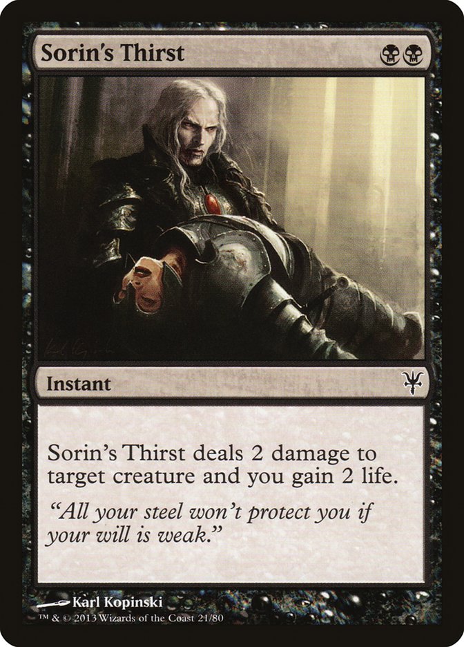 Sorin's Thirst [Duel Decks: Sorin vs. Tibalt] | Dragon's Lair Comics and Fantasy Houston TX