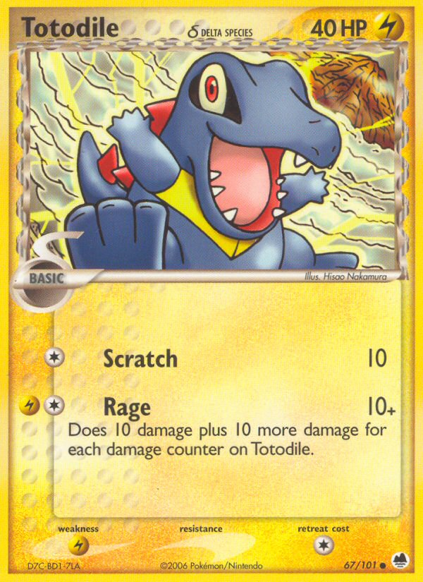 Totodile (67/101) (Delta Species) [EX: Dragon Frontiers] | Dragon's Lair Comics and Fantasy Houston TX