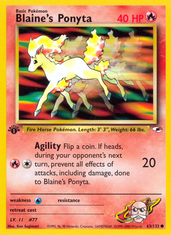 Blaine's Ponyta (63/132) [Gym Heroes 1st Edition] | Dragon's Lair Comics and Fantasy Houston TX